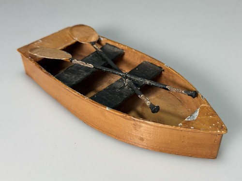 Antikes blech ruderboot - blech, schiff